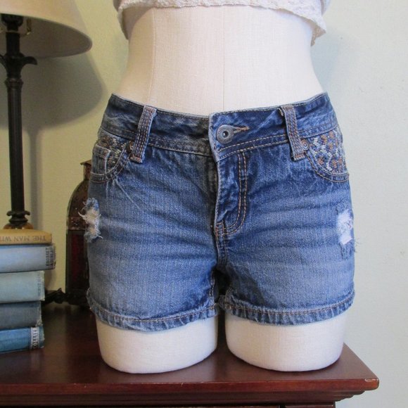 Distressed Jean Shorts - Picture 1 of 5